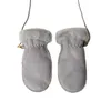 Kid's Gloves Fur leather gloves sheepskin fur mitts child mitts winter warm children girls boys292f