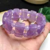 Bracelets de liaison lavande naturale Amethyst Bangle Gemstone Round Bead Crystal Healing Fengshii Bracelet Jewelry Gift 1PCS