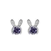 Charm Butterflykiss Cute Rabbit Moissanite Stud Earrings For Women 925 Sterling Silver 5/6.5mm Round Cut Lab Diamond Earring With GRAL2403