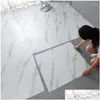 Bakgrundsbilder Simated Marble Tile Floor Flicker PVC Vattentät självhäftande för vardagsrum Toalett Kök Heminredning 3D Wall Drop Del Dheqd