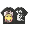 Hellstar-T-Shirt, Designer-T-Shirts, Grafik-T-Shirt, Kleidung, Kleidung, Hipster, gewaschener Stoff, Straßen-Graffiti, Schriftzug, Druck, Vintage, Schwarz, lockere Passform, Übergröße