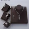 Wedding Jewelry Sets Luxury Geometry Double Long Chain Stackable Pendant Necklace Earring Ring Set Full Cubic Zircon Charm Women Jewelry Gift EH604 Q240316