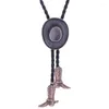 Bow Ties Western Cowboy Bolo Tie For Men Adult Necktie Adjustable Necklace Collar Pendant Halloween Costume Accessories