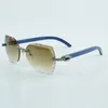 Fashion-cut lens klassiek boeket diamanten zonnebril 8300817 met natuurlijk blauw hout armgrootte 18-135 mm