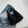 Evening Bags Solid Color Women Canvas Shoulder Tote For 2024 Casual Womens Designer Hasp Handbags Trend Female Armpit Bag