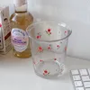 Verres à vin Ins imprimé Floral, tasse à jus de lait, café, maison, bureau, café, tasses d'eau, verres transparents, cadeau, vente en gros