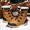 Chaussures de marche 2024 hiver avec fourrure bottes de neige pour hommes baskets cheville -30 degrés Celsius chaud adulte décontracté qualité imperméable mâle