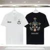 23Ss Designers T Shirt Summer Europe RHUDE Polos American Stars Fashion Mens Tshirts Star Satin Cotton Casual T-Shirt Women Men Tees Black White M-3Xl 610