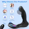 Dualmotor Prostata Massagebaste Swing Anal Plug Sex Toy Smart Heating App Steuerelement männlicher Masturbator -Buttspielzeug für Mann 240312