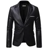 Осенне-зимний мужской деловой роскошный пиджак, модный банкетный кожаный костюм, куртка, тонкая текстура, высокое качество, пальто из искусственной кожи 6XL 240313