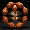 Strand Olive-Stone Carving Eight Treasures Maitreya Sugong Hand Carved Men And Women Bracelet