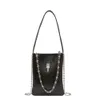 Bolso cuadrado pequeño minimalista para mujer, bolso informal de moda personalizado con cadena, bandolera versátil con textura, novedad de 2024