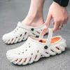 Coconut Hole Shoes Mens Slippers New Summer Sandals Anti Slip and Wear resistant Wrapped Toe Slippers for External Wear Soft Soled Beach Women Footwear A005