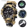 SHIYUNME G Style Militaire Sport Heren Waterdichte LED Digitale Outdoor Camping Kompas Thermometer Quartz Pols Y240316