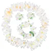 Decorative Flowers 4 Pcs Festivals Celebration Hawaiian Headpiece Floral Wreath Wristband Necklaces Garland