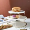 Plates Nordic Style Creative Natural Marble Cake Tray Dessert Table Decoration Jewelry Display Stand Gourmet Po