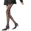 Women Socks Diamond Jacquard Tights Hollowed Mesh Lace Pantyhose Stockings