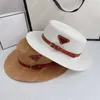 Mode halm hattar lyx hink hatt designer gräs Braid Beach Cap Women Män Sunhats Summer Flat Fishmans Hats