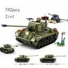 Transformation Toys Robots WW2 Landing Standardy UK Niemcy Niemcy ustawiają armia Bricks Bloki zabawkowe II wojna światowa 2 Pojazd wojskowy Pershing Panter Tanks 2400315