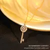 Designer V Gold High Edition Tiffay and Co Key Necklace Womens New Full Diamond Sunflower Pendant Small Snowflake Iris Collar Chain