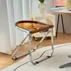 Kitchen Storage Ins Transparent Folding Stool Household Net Red Acrylic Modern Makeup Medieval Restaurant Metal Chair