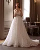 Applices Sweetheart Backless Spets Aline Wedding Dresses 2024 Delicate Beading Spaghetti Straps Princess Bridal Gown 326