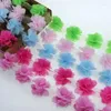 헤어 액세서리 100pcs/lot 6.5cm 9-Petals Chiffon Flower Trim for Girls 아기 머리띠 꽃 옷 장난감 재봉 장식