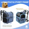 Dog Bag Pet Double Shoulder Backpack Sturdy Frame Breathable Foldable Dog Double Doors Bag Fits 20 lbs Pets Travel Set 240307