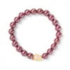 Strand Natural High-Content Cinnabar Bracelet Buddhist Buddha Copper Plated Real Gold Prayer Colorful Lucky Beads