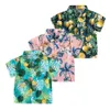 2023 Camisa de niño Verano Playa Hawaiian Resort Style Niños Floral Top28Y Camisas de manga corta Solapa para niños para ropa de bebé 240307