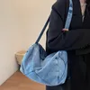 Sacs à bandoulière Vintage en Denim pour femmes, sacoche de couleur unie, grande capacité, sangle réglable, rétro