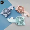 Elektrische Fans Tragbarer Handdruckventilator Mini Handheld ohne Batterie Cartoon Sommer Luftkühler Reisen Zuhause Lernen 240316