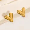 14k Geel Gouden Hart Stud Oorbellen voor Vrouwen Kleur Verguld Waterdicht Charm Trend Basic Dagelijks Sieraden Cadeau