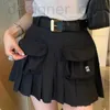 SKIRTS Designer Brand Designer High Version MIU Skirt Short Salas Salas retas Toolas de moda Miniskirt Pocket Plock Skirt BVWC NPFC