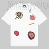 Herr t-shirts designer broderad fas t-shirt med färgglada allover broderi herrar mode överdimensionerad fit skjorta sommarpar korta ärmar tees 7fg2