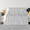 Blankets Happy Teeth On Grey Dentistry Blanket Flannel Vintage Warm Throw For Bed Sofa Spring/Autumn