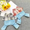 Dog Apparel Dogs Cats Jumpsuit Big Plaid Design Pet Puppy Coat T-Shirt Spring/Summer Clothing