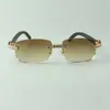 Gafas de sol de madera con diamantes XL 3524026 con patas de madera negras, gafas de venta directa, tamaño 56-18-135 mm