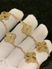 Designer Jewelry Cleef Van Four Leaf Clover Pure Gold Vanly Clean Advanced New Five Flower Colorless Bracelet