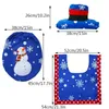 Dywany 3PC/zestaw maty świątecznej wystroju łazienki świąteczny dywan blue toaletowe sedes i rok dekoracje domu prezent