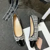 Womens Designer Dress Shoes Low Flat Heels Macaron Dress Shoes Shag Plaid Dress Shoes Color Bow Slip-On Grandma Shoes