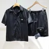 Mens Sports Suit Nylon Shirts Designer Luxury T Shirt Metal Triangle Waterproof Fashion Quick Dry Shorts Set