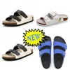 Top quality GAI Mens Slipper Slides Sandals Soft Suede Leather White Outdoor Platform Slippers