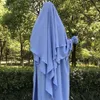 Khimar 2層ジャズクレープダブルレイヤー高品質のイスラム教徒の控えめなファッション祈り長いヒジャーブ卸売イスラム服240301