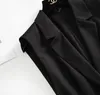 2024 autumn Fashion Vest Women spring Jacket Turndown Single Button Wasitcoat Female Black Sleeveless Office Casual Blazer Y2K 240301