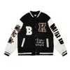 Groothandel aanpasbare polyester oversize maat college letterman honkbaljassen varsityjack voor dames en heren 84 28