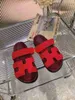 Chypre läder sandaler sommar tofflor glid glid på platta andra farbror tofflor kvinnliga sommar outwear par tjock sula färgblock sandaler g har logotyp hb3dac