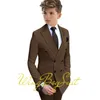 Costume jaune pour garçons, ensemble 2 pièces, veste et pantalon à Double boutonnage, Style Business, smoking de mariage formel, taille personnalisée, Blazer pour enfants, 240304