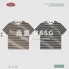 Be Mens Wear Spring/Summer 265G Water Wash Gradient Stripe Contrast okrągła szyja Krótki rękaw American Street Fashion Marka Para T