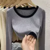 Women's Sweaters Spring French women's tops Sweater Knitting O-neck Long-sleeve Inside Loose Pieces Tops Unlined Women 2024